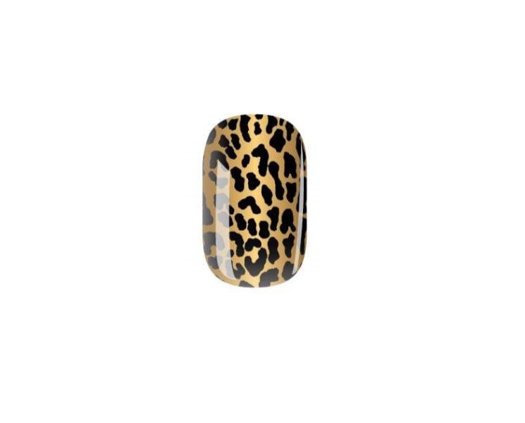 Leopard Print Nail Stickers - Black and Gold - Nail Wrap - Dry Nail Polish - Nail Wraps