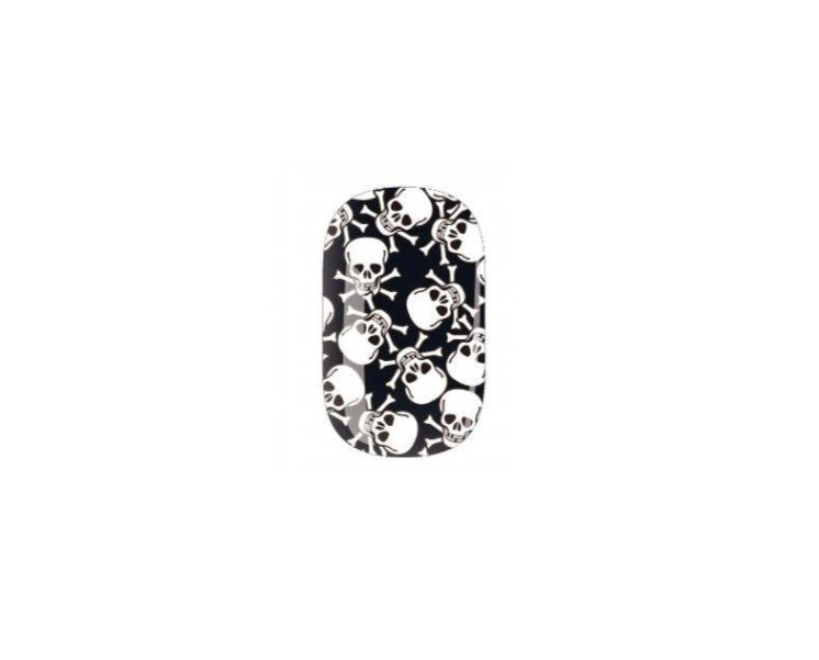 Skulls - Black and White - Nail Wrap - Nail Strip