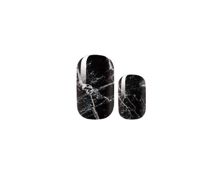 Black Marble - Dry Nail Polish - Long Wear Nail Wraps