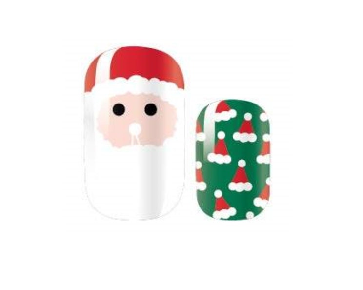 Christmas - Holiday - Santa- Nail Wrap - Nail Strip - Dry Nail Polish