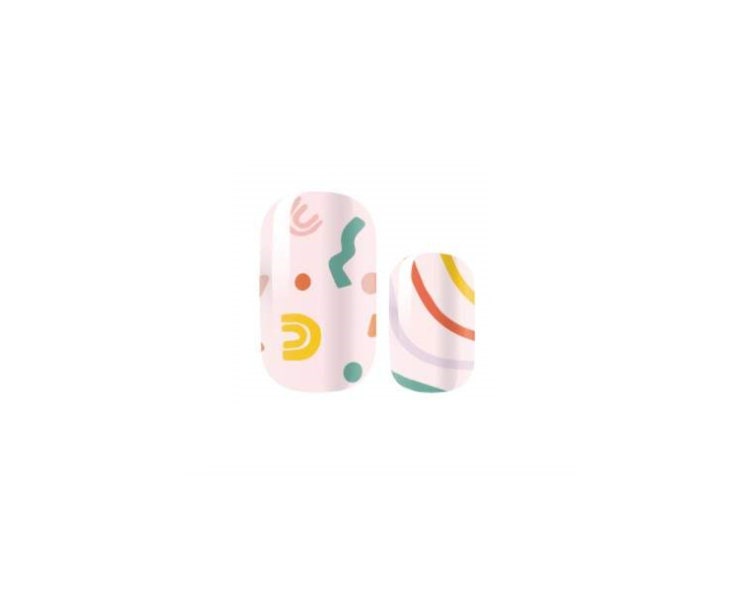 Pink 80s - Geometric - Pastel - Nail Wrap - Dry Nail Polish