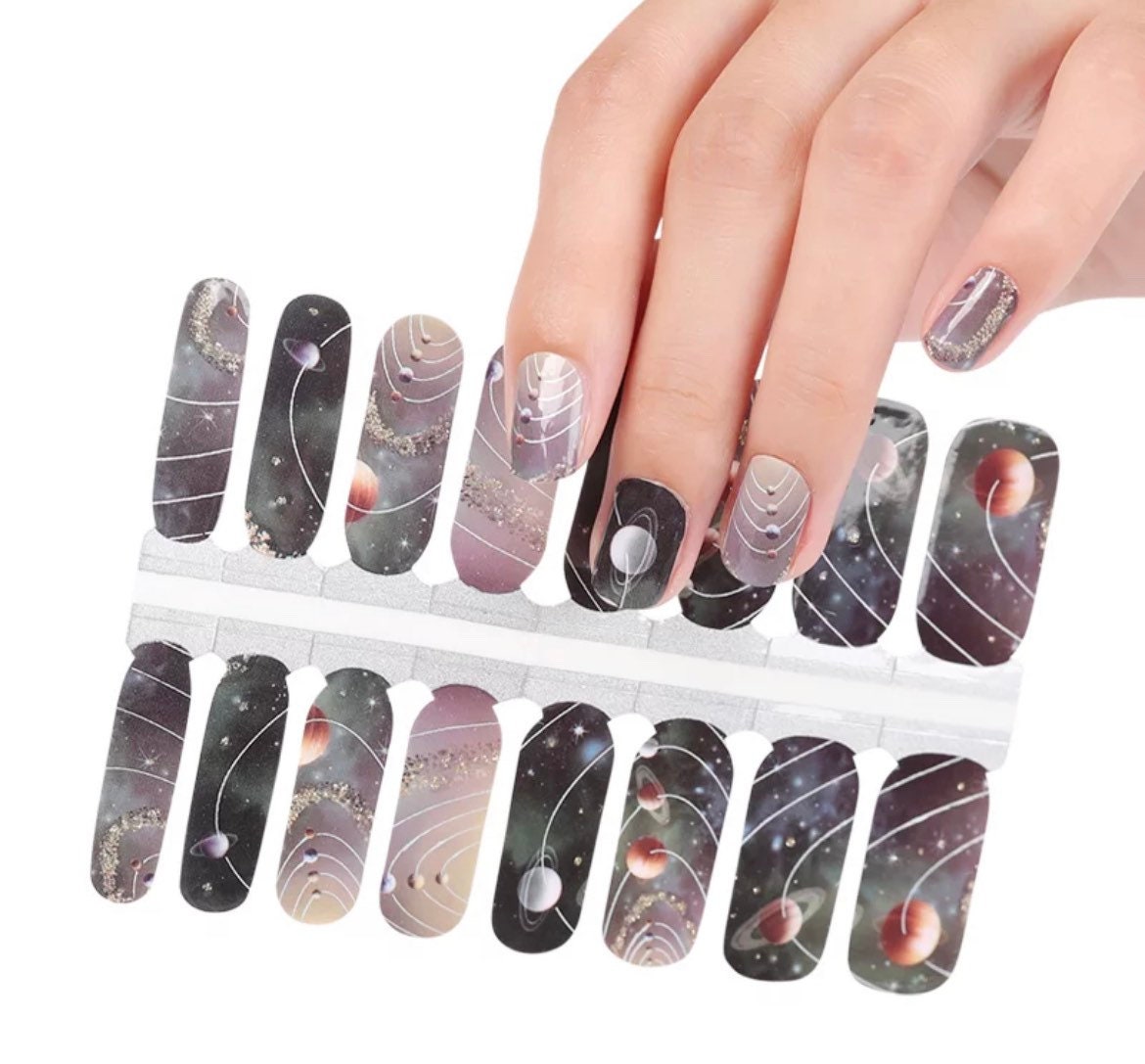 Planets - Space - Long Lasting Nail Wraps - Nail Strips - Dry Nail Polish