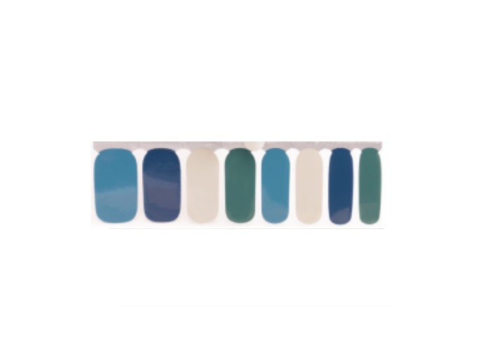 Blue Green Solids - Nail Wrap - Dry Nail Polish - Nail Polish Wraps