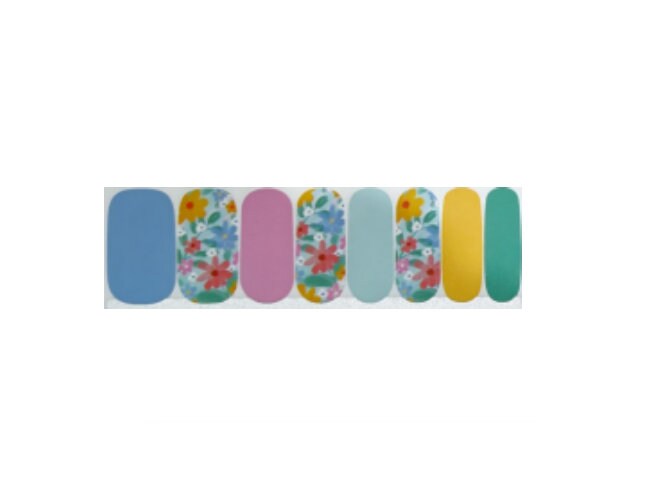 Flowers and solid colors - Easter - Dry Nail Polish - Long Wear Nail Wraps