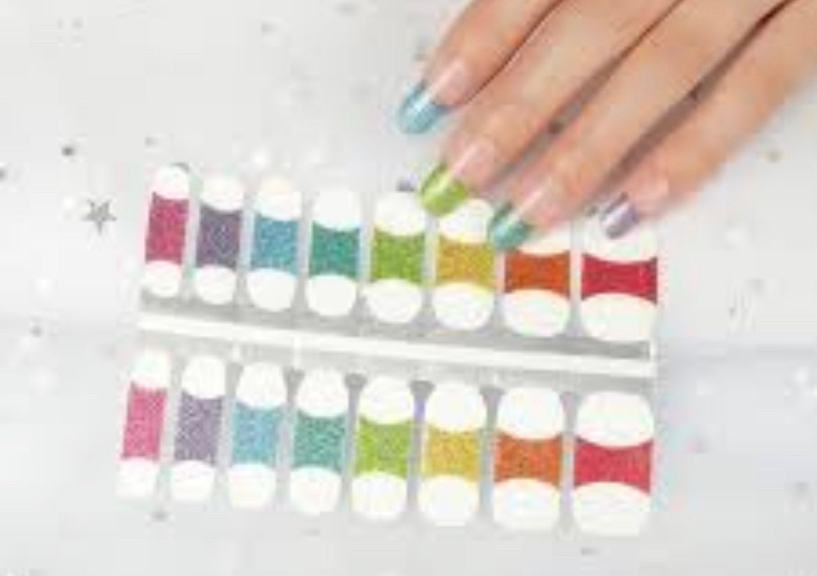 Transparent - Rainbow French Manicure - Dry Nail Polish - Long Wear Nail Wraps