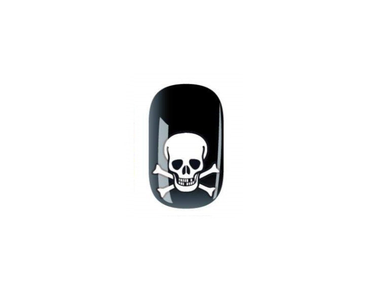 Skulls - Black and White - Nail Wrap - Nail Strip - Halloween