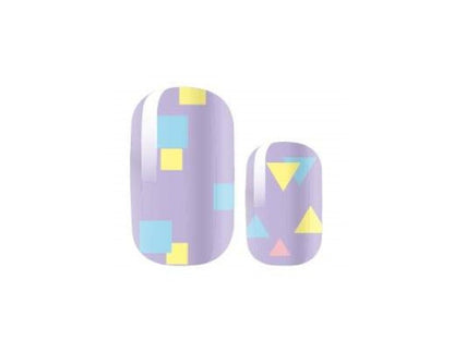 Purple 80s - Geometric - Pastel - Nail Wrap - Dry Nail Polish