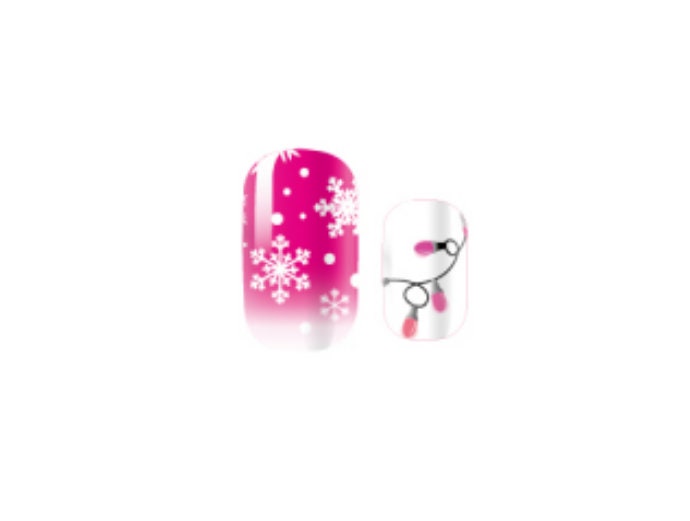 Pink Christmas - Long Lasting Nail Wraps - Nail Strips - Dry Nail Polish