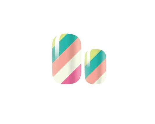 Colorful Stripes - Long Lasting Nail Wraps - Nail Strips - Dry Nail Polish