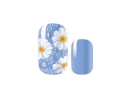 Daisy Floral - Light Blue - Dry Nail Polish - Long Wear Nail Wraps