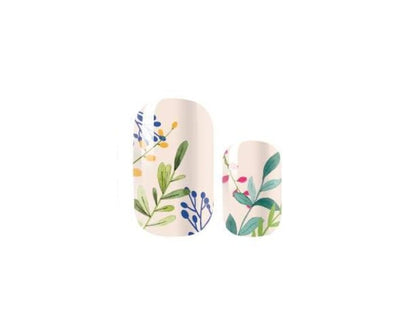 Pink Botanical - Foliage - Nail Wrap - Dry Nail Polish