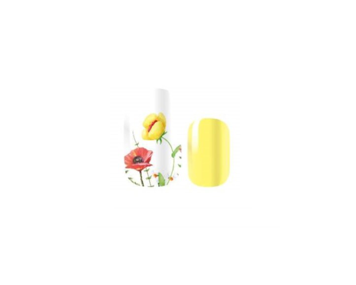 Yellow and Poppy - Dry Nail Polish - Long Wear Nail Wraps