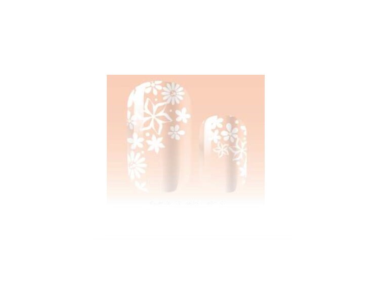 Transparent Nail Wraps - Flower French Manicure - Dry Nail Polish - Long Wear Nail Wraps