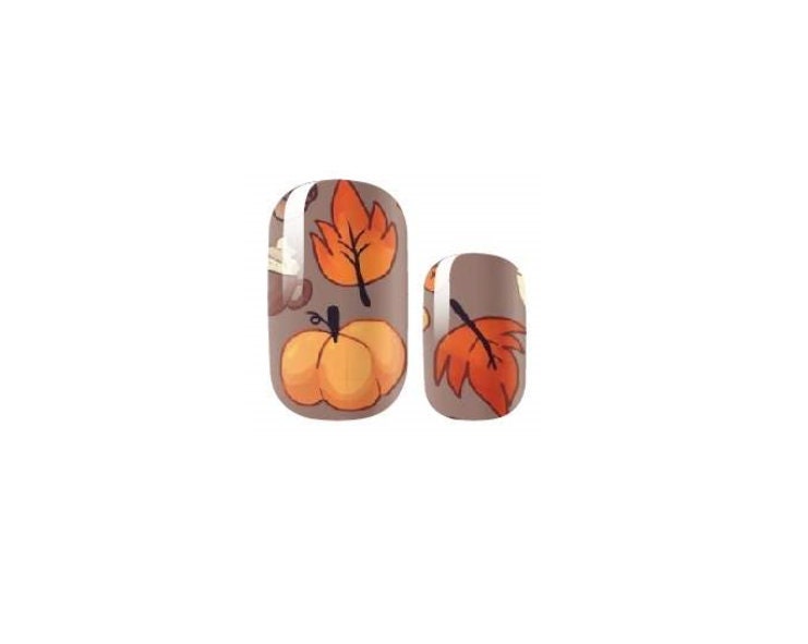 Thanksgiving - Pumpkin - Autumn - Long Lasting Nail Wraps - Nail Strips - Dry Nail Polish