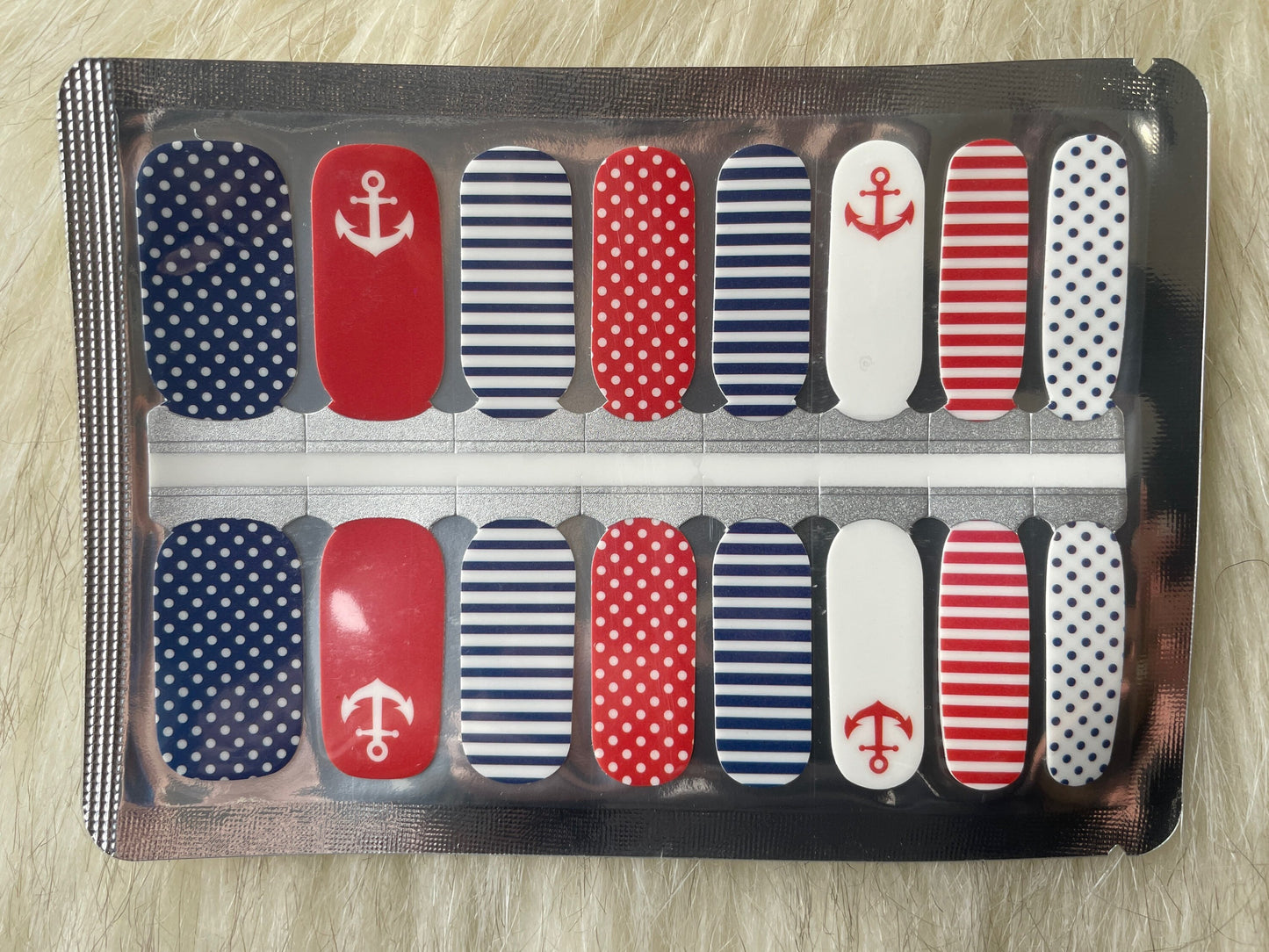 Nautical Anchor - Long Lasting Nail Wraps - Nail Strips - Dry Nail Polish