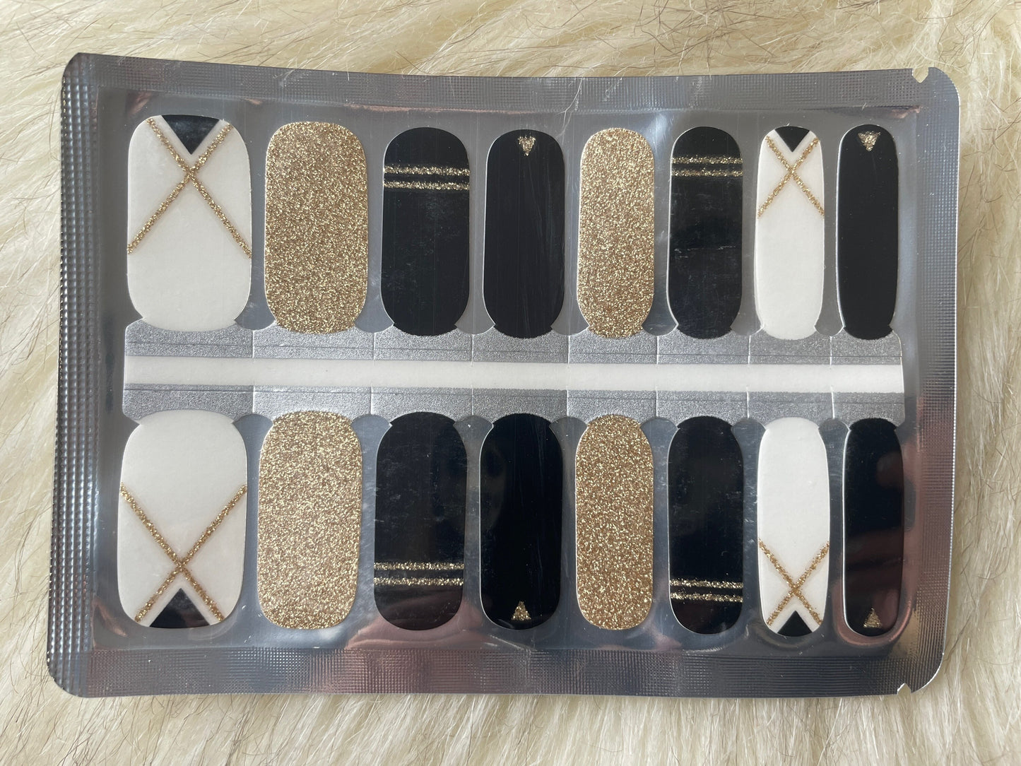 Transparent - Black and Gold - Dry Nail Polish - Long Wear Nail Wraps