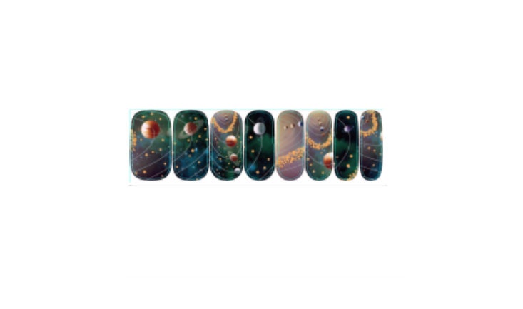 Planets - Space - Long Lasting Nail Wraps - Nail Strips - Dry Nail Polish