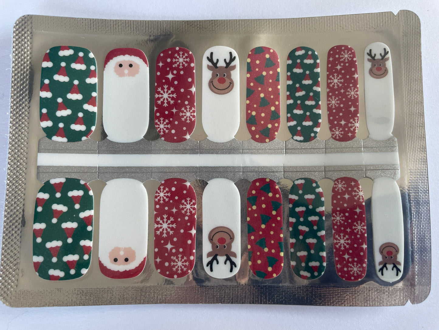 Christmas - Holiday - Santa- Nail Wrap - Nail Strip - Dry Nail Polish