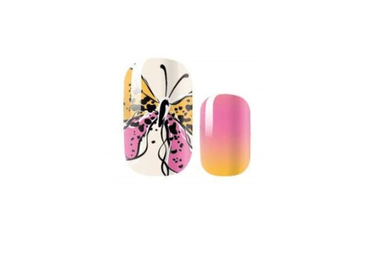 Ombre Butterfly - Long Lasting Nail Wraps - Nail Strips - Dry Nail Polish