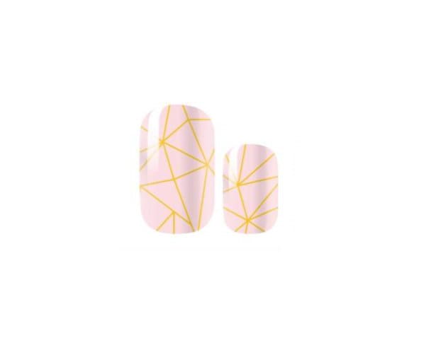 Pink and Gold Geometric - Nail Wraps - Nail Strips - Dry Nail Polish