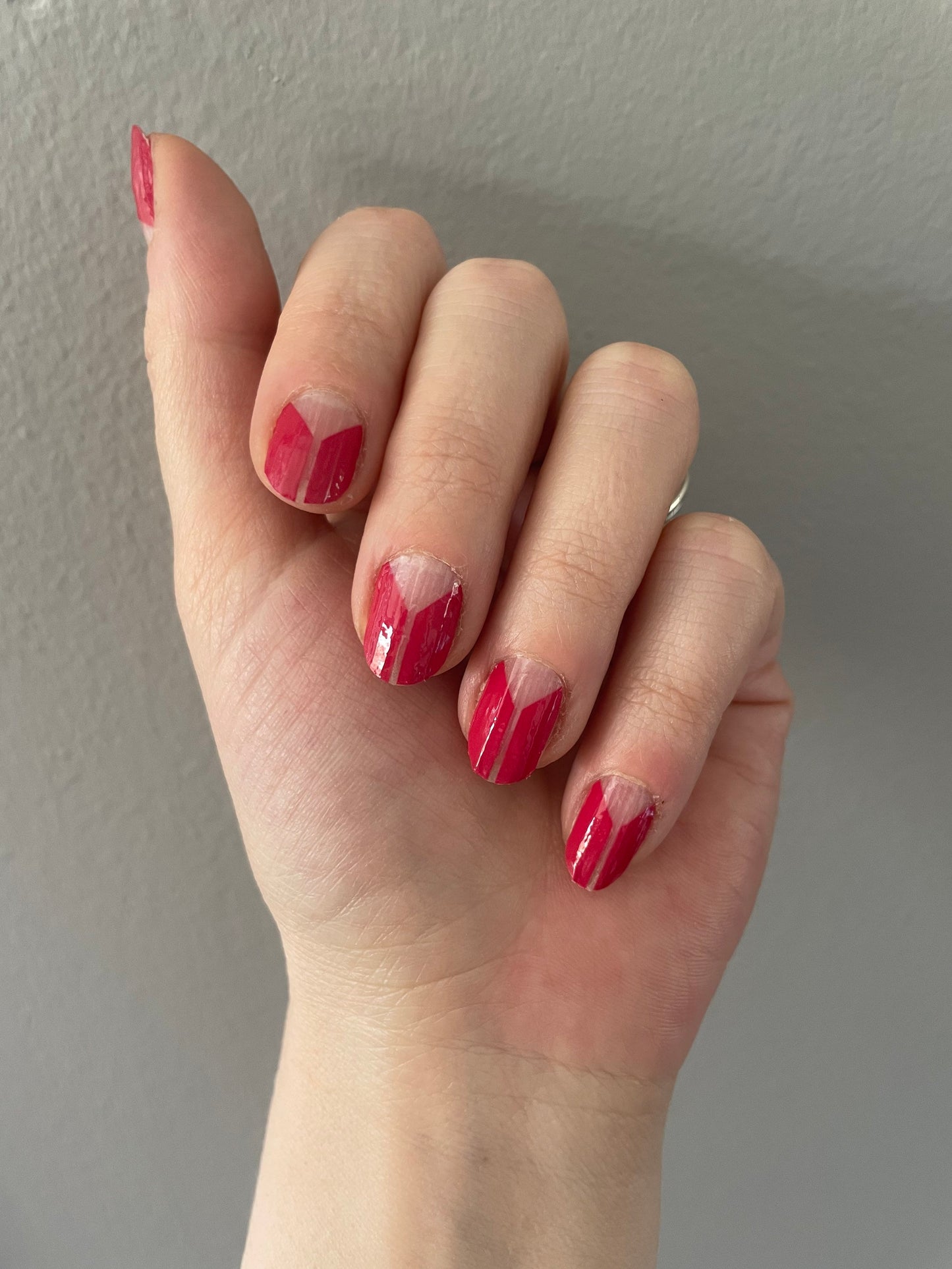 Transparent - Red - French Manicure - Dry Nail Polish - Long Wear Nail Wraps