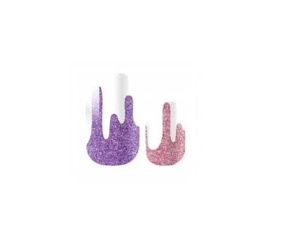 Transparent Glitter Drips - Purple and Pink - Nail Wrap - Dry Nail Polish - Nail Sticker