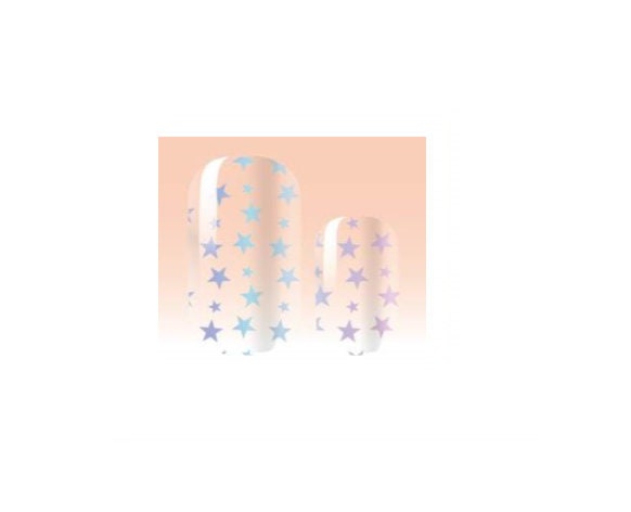 Transparent - Iridescent Stars- Dry Nail Polish - Long Wear Nail Wraps