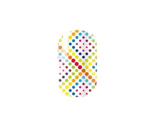 Glitter Rainbow - Colorful Polka Dot - Rainbow Nail Wrap - Nail Sticker