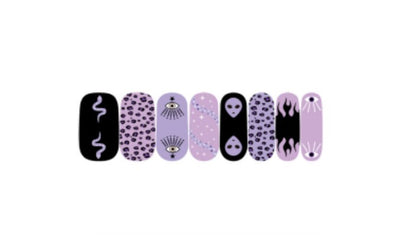 Snake - Alien - Eyeballs - Black and Purple - Nail Wrap - Dry Nail Polish