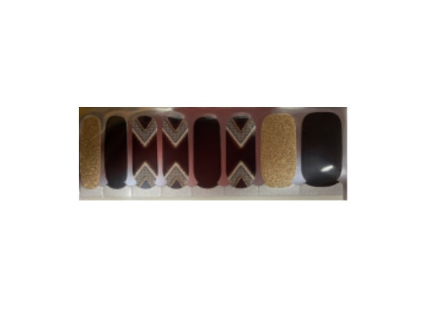 Glitter Black and Gold - Transparent - Dry Nail Polish - Long Wear Nail Wraps