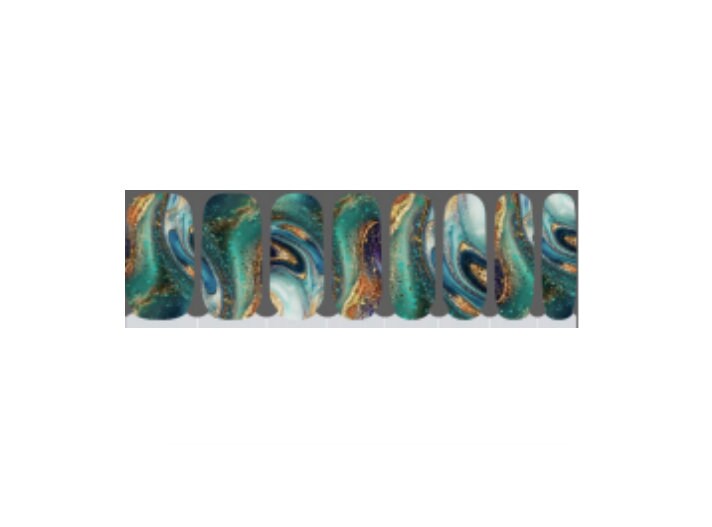 Metallic Paint Swirl - Dry Nail Polish - Long Wear Nail Wraps