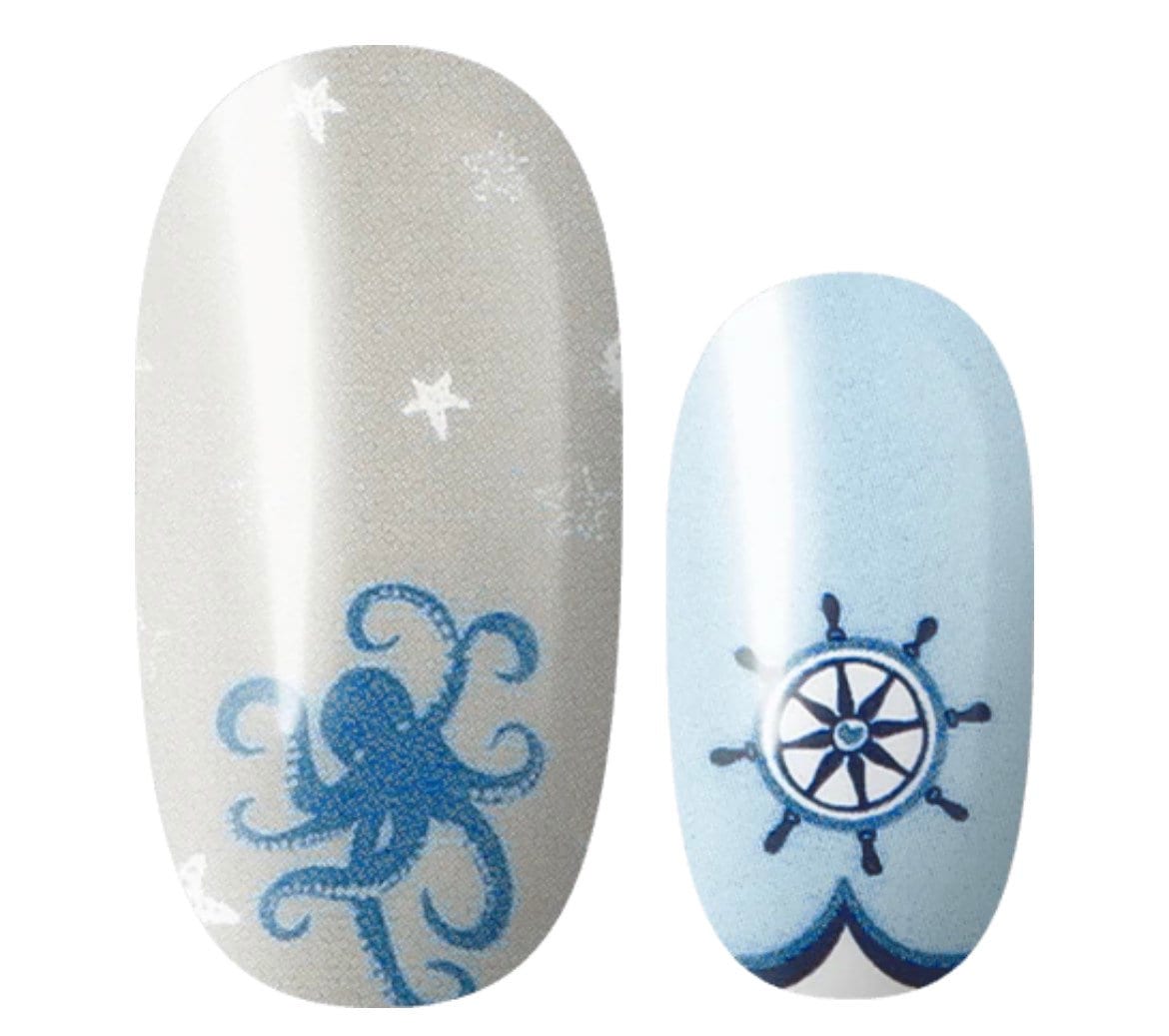 Nautical Octopus - Long Lasting Nail Wraps - Nail Strips - Dry Nail Polish