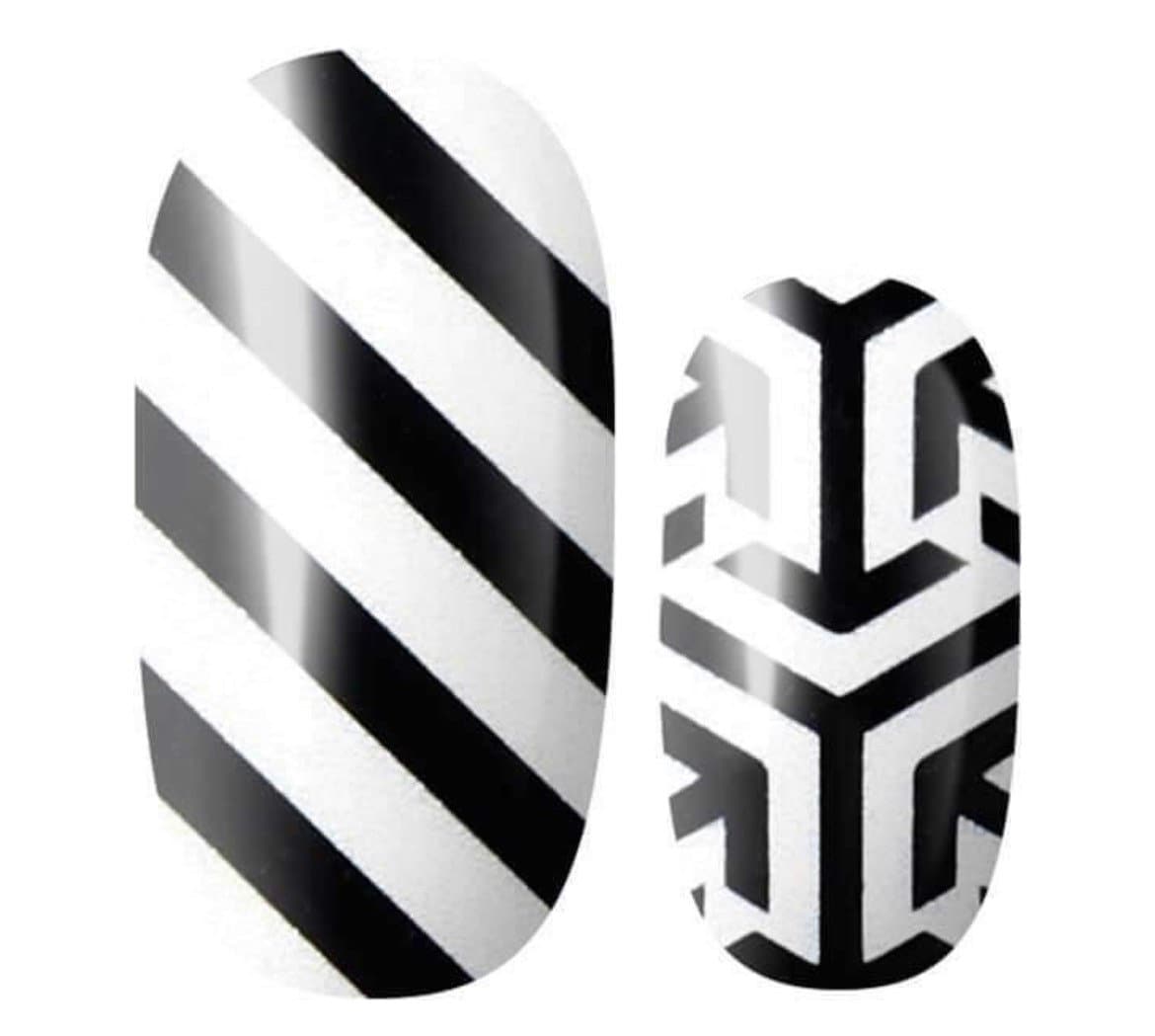 Black and White - Line art- geometric - Nail Wrap - nail sticker