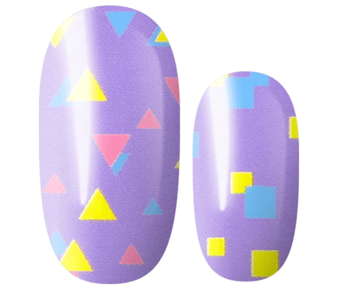 Purple 80s - Geometric - Pastel - Nail Wrap - Dry Nail Polish