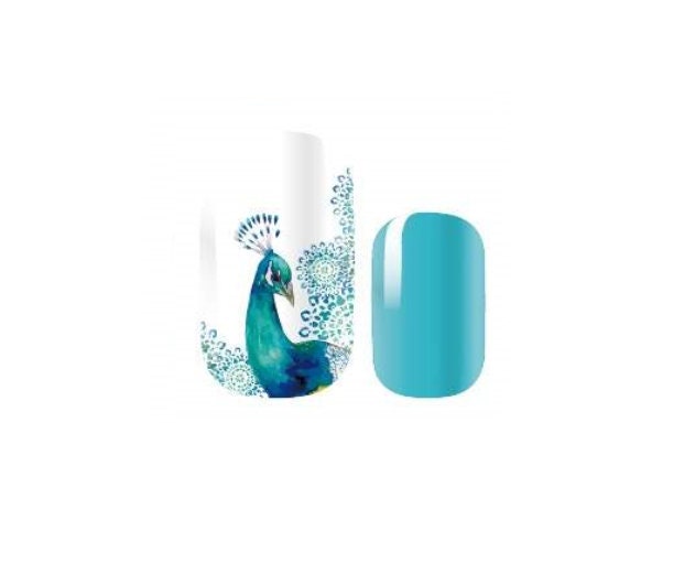 Nail Wraps - Nail Stickers - 100% Nail Polish Wraps - Peacock - Turquoise Nail Wraps