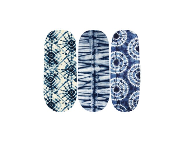 Nail Wraps - Nail Stickers - 100% Nail Polish Wraps - Denim Acid Wash Tie Dye Nail Wraps - Blue Jean Baby