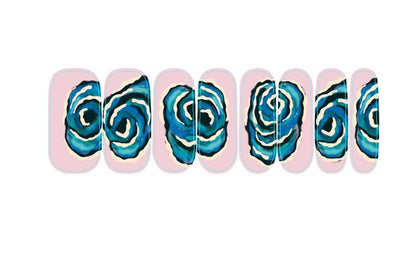 Nail Wraps - Nail Stickers - Nail Polish - Nail Strips - Nail Decals - Pink and Blue Roses