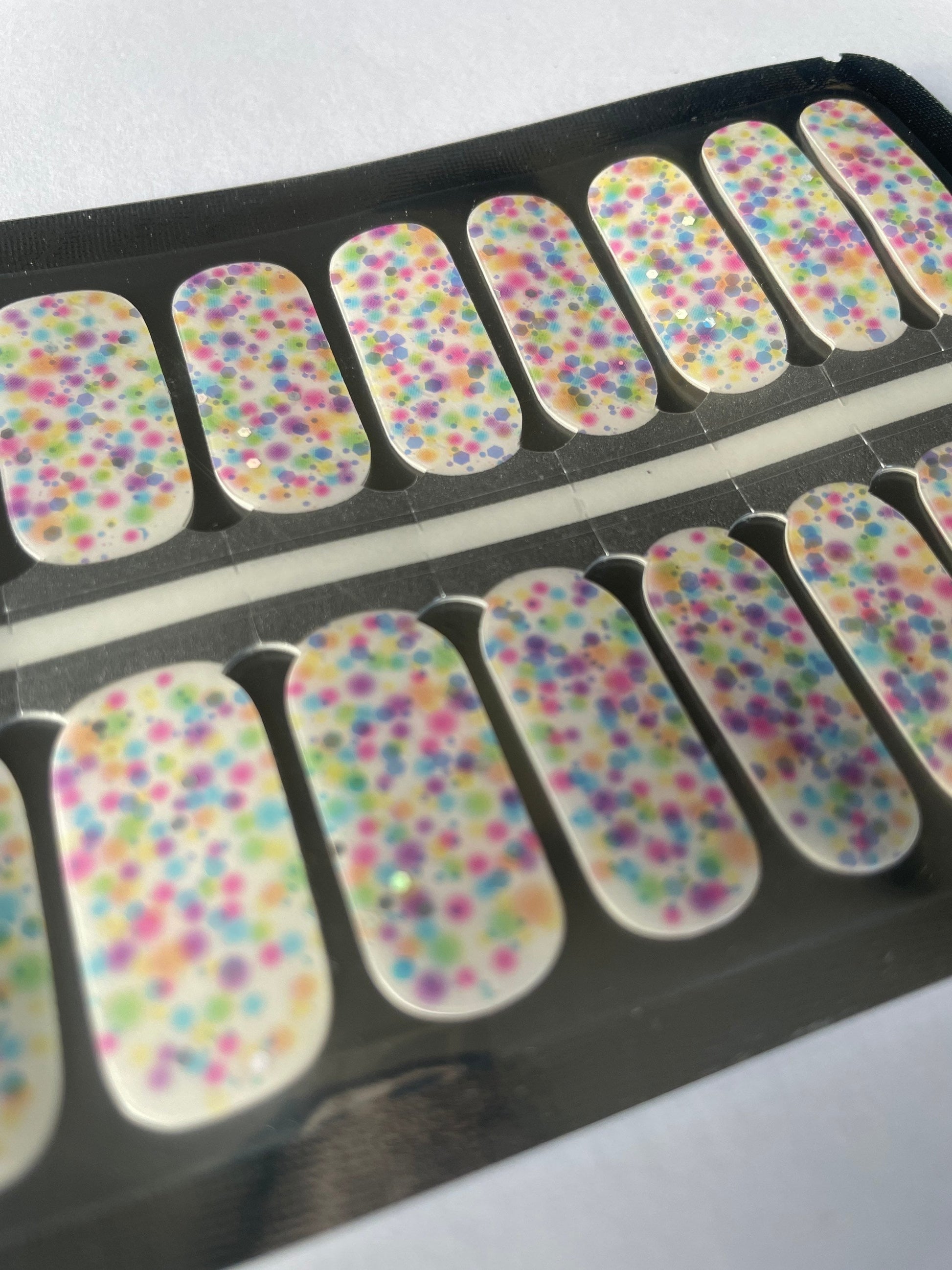 Funfetti - Colorful Polka Dot - Rainbow Nail Wrap - Nail Sticker - Nail Decal - Nail Polish Strips