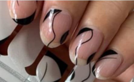 Transparent - Black Lines - Modern and Minimalist- Dry Nail Polish - Nail Wraps - Nail Stickers - Nail Decals