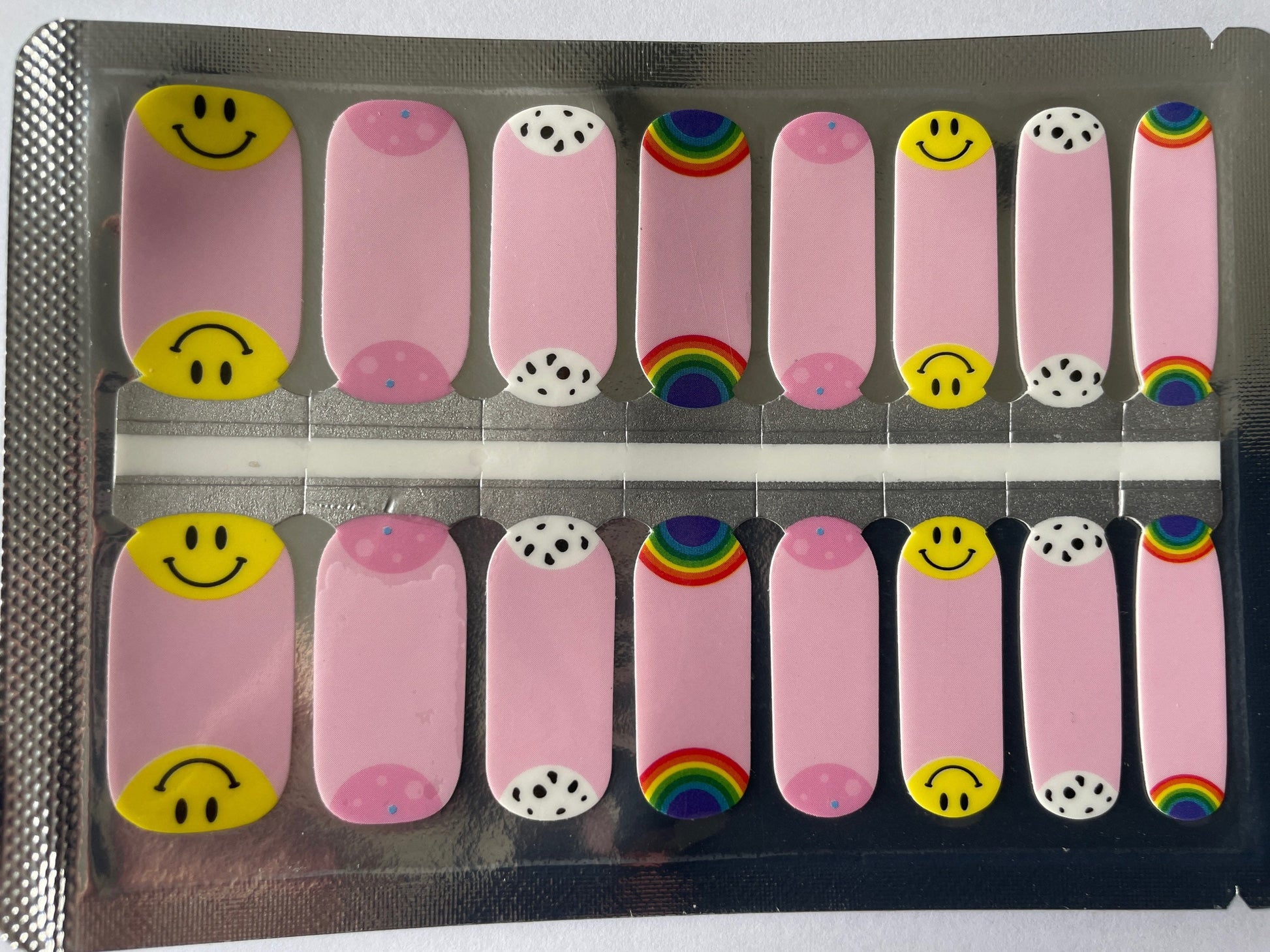 Smiley Face - Emoji - Rainbow - Pride - Dry Nail Polish - Long Wear Nail Wraps - Nail Strips - Nail Decals - Nail Stickers