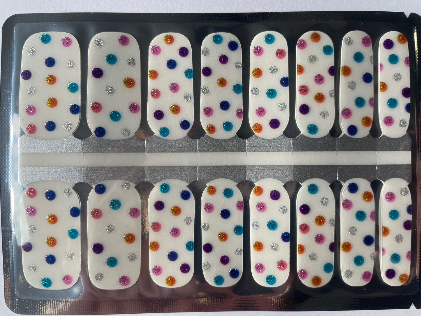 Transparent Colorful Large Polka Dot - Rainbow Nail Wrap - Nail Sticker - Nail Decal - Nail Polish Strips