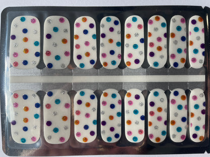 Transparent Colorful Large Polka Dot - Rainbow Nail Wrap - Nail Sticker - Nail Decal - Nail Polish Strips