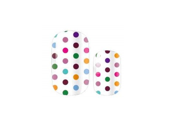 Colorful Polka Dot - Rainbow Nail Wrap - Nail Sticker