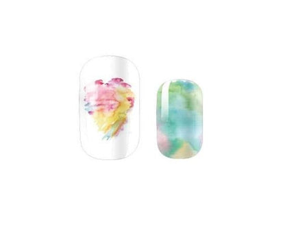 Abstract Pastel Watercolor - Heart - Nail Wrap - Dry Nail Polish