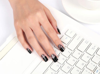 Halloween Nail Wraps - Nail Stickers - 100% Nail Polish - Nail Decals -Spider Web French Manicure