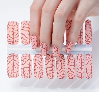 BRAINS! - Nail Wrap - Nail Strip - Halloween Nail Polish Wrap