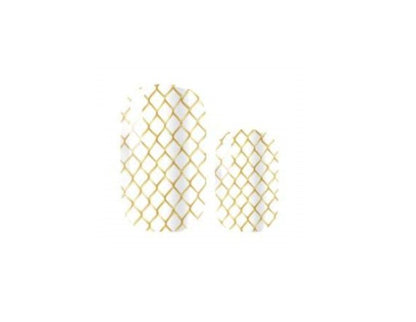 Nail Wraps - Nail Stickers - Nail Strips - Nail Decals - White and Gold Scales - Chain Link Nail Wraps