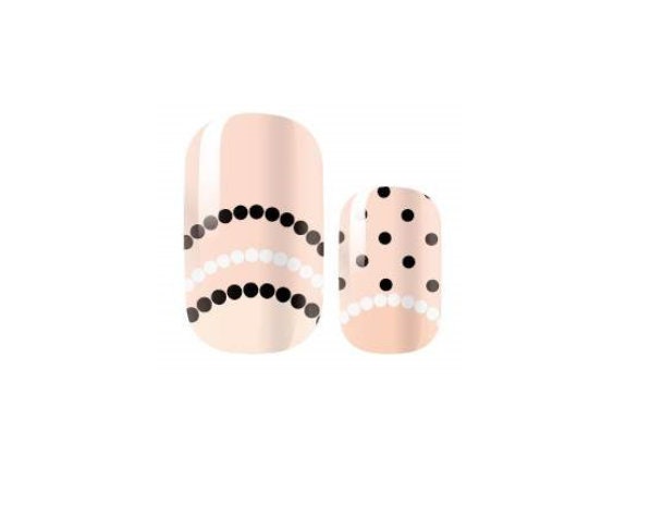 Nail Wraps - Nail Stickers - Nail Polish - Nail Strips - Nail Decals - Pink and Black Polka Dots