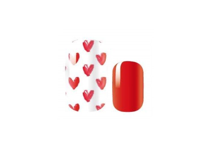 Nail Wraps - Nail Stickers - Nail Decals - Nail Polish Valentine - Red Hearts - Heart Nail Wraps