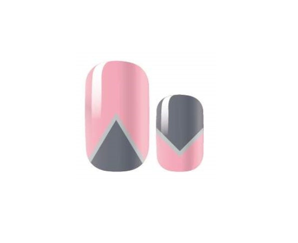 Nail Wraps - Nail Stickers - Nail Polish - Nail Strips - Nail Decals - Pink and Grey Chevrons